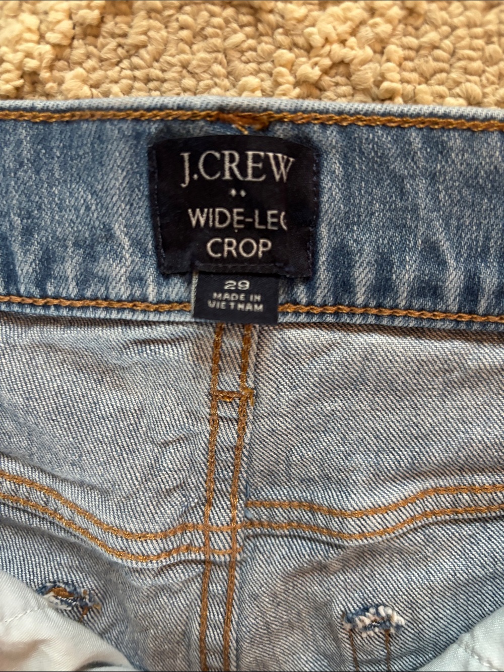 J. Crew Factory Light Blue Wide-Leg Jeans with Raw Hem - Picture 2 of 11